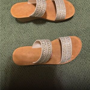 Source Unknown Brown and Silver Women's Sandals